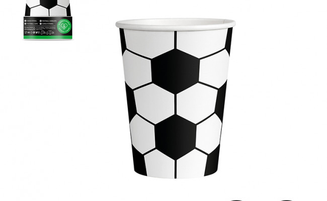 VASO DE CARTÃ“N FÃšTBOL 270 CC 10 UDS                                        