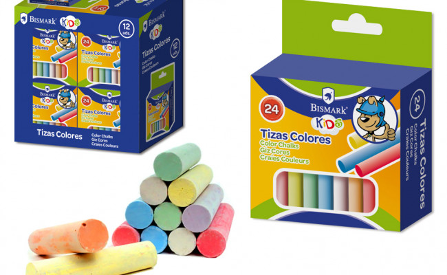 TIZAS COLORES BISMARK KIDS  24 UDS.