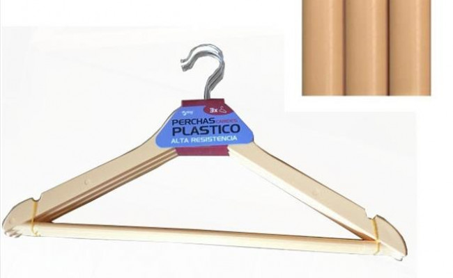 Percha Plastico Marron 3 Uds 42,5x15,5 Cm