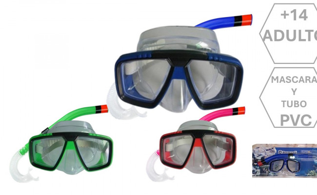 CONJUNTO BUCEO PVC ADULTO MAR ROJO