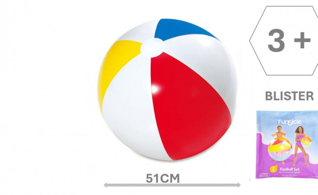PELOTA HINCHABLE PVC FUNSICLE  36 CM. EDAD: +3.BOLSA