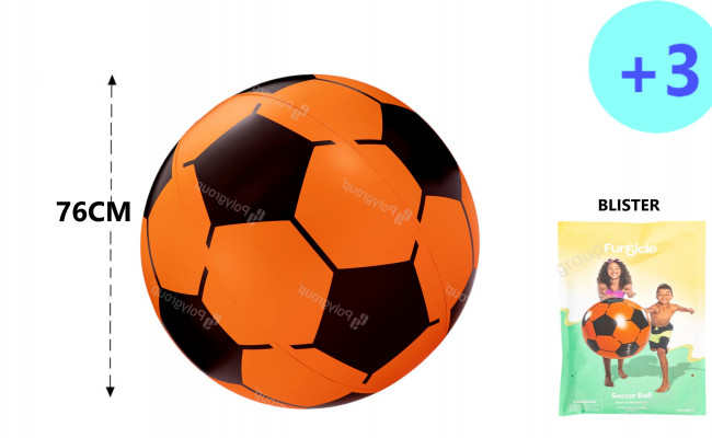 PELOTA HINCHABLE PVC INF. FUNSICLE FUTBOL.HINCHADO 52 CM.