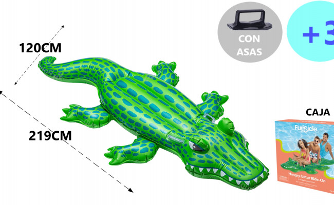 FIGURAS HINCHABLE PVC FUNSICLE COCODRILO 2.04 .EDAD:+3