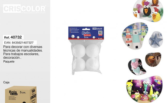 BOLA POREX 5CM 4 UNIDADES