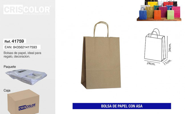 BOLSA PAPEL C/ASA 24*11*34