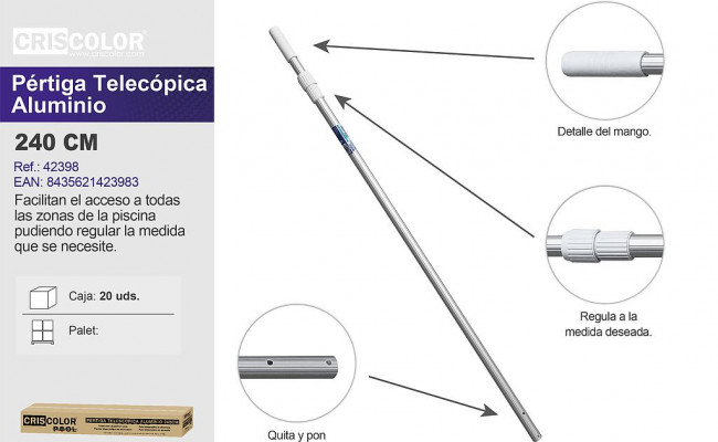 PERTIGA TELESCOPICA 240CM