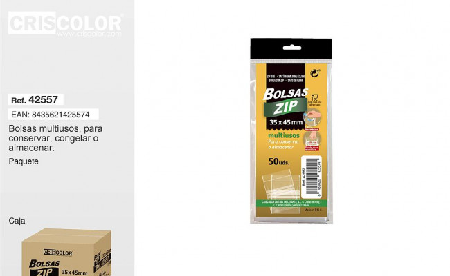 BOLSA ZIP 50 UNIDADES 35*45MM