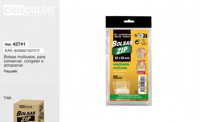 BOLSA ZIP 50 UNIDADES 55*55MM