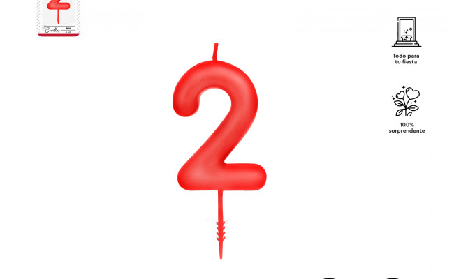 VELA Nº2 ROJA 6CM CERA