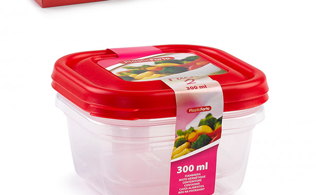 SET 2 FIAMBRERAS CUADRADAS 300ML