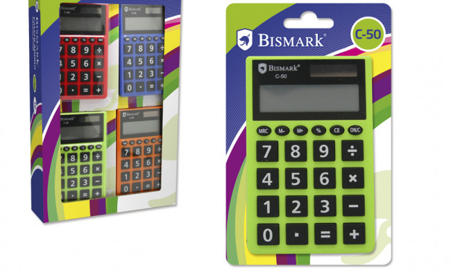 CALCULADORA BISMARK C-50. 8 DIGITOS  COL SURTID