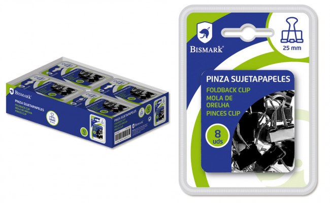 BISMARK PINZA PALA SUJETAPAPELES 25 mm.DOBLE BL