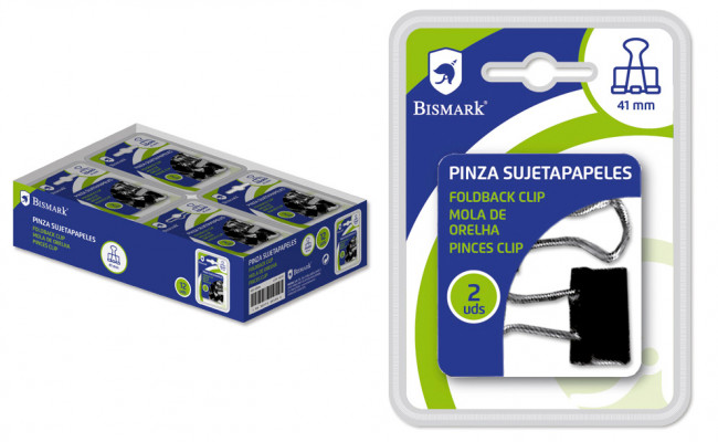 BISMARK PINZA PALA SUJETAPAPELES 41 mm.DOBLE BL