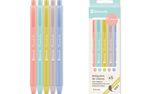 PACK 5 BOLIGRAFOS SOFT TINTA COLORES MORANDI 0.5mm