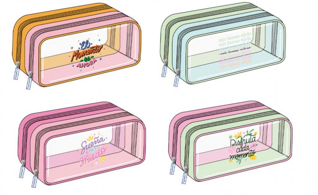 PORTATODO PVC DOBLE CREMALLERA FRASES