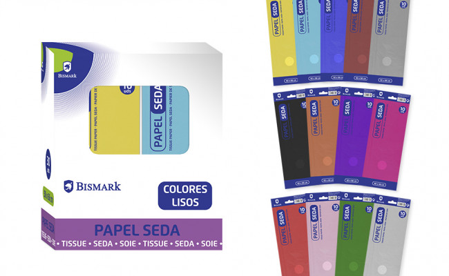PAPEL SEDA LISO COLORES SURTIDOS. BOLSA 10 HOJAS